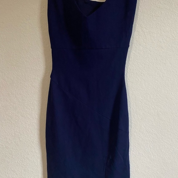 Diane von Furstenberg Jori Ruched Sheath Navy Blue Office Siren Feminine Dress 4 - Picture 10 of 14
